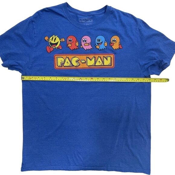 C-LIFE GROUP Men's Pac-Man Graphic T-Shirt XL Cobalt Blue Crew Neck Video Games - Picture 5 of 6